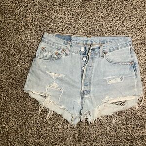 Levis SUPER Distressed Booty Shorts